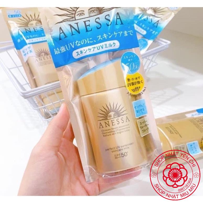 [Hàng _ Nhật_ Chuẩn]  Kem chống nắng Anessa Perfect UV Sunscreen Skincare Milk 60ml