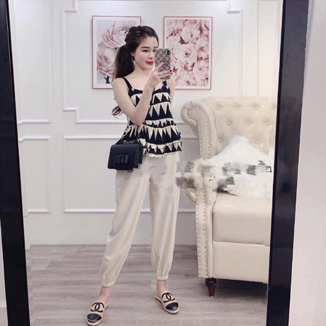 Set áo Peplum Quần jogger
