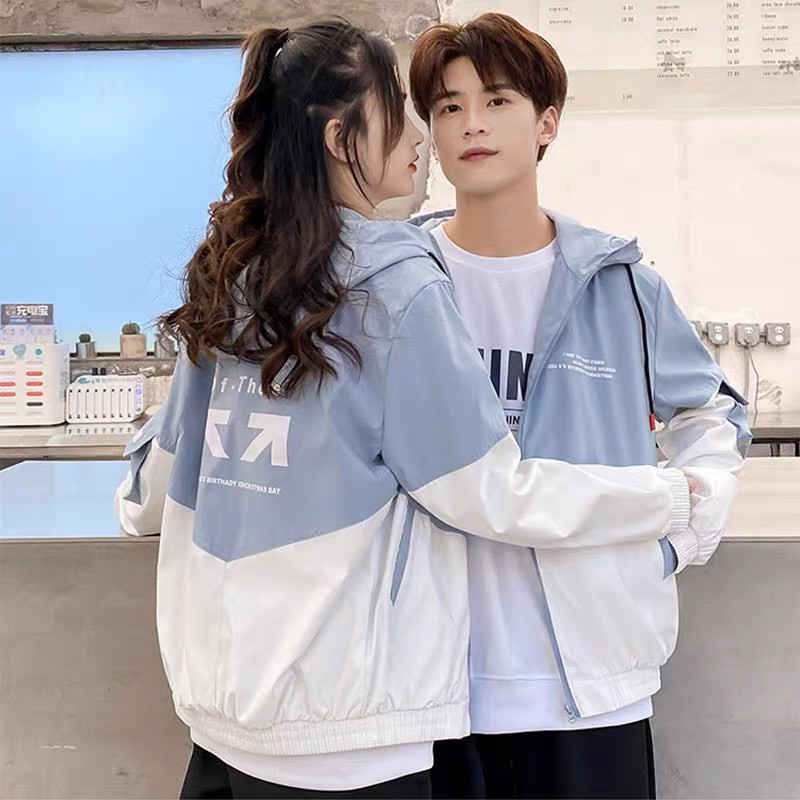 Áo khoác đôi nam nữ  ❤️ [FREESHIP]❤️  2022 áo đôi áo cặp áo khoác dù nam áo khoác nữ Hàng chụp thật ms51 Menfashion