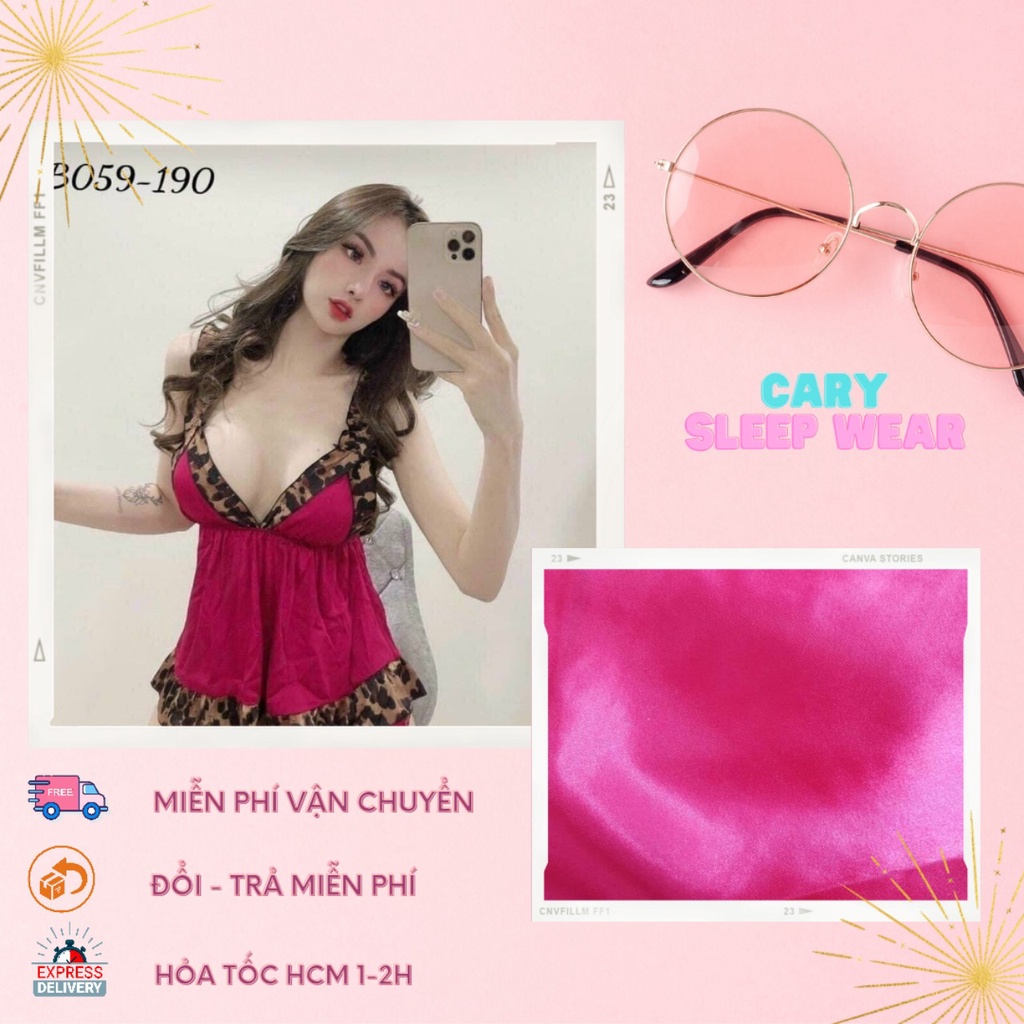 Đồ bộ ngủ hai dây mặc nhà có mút ngực sexy CARY