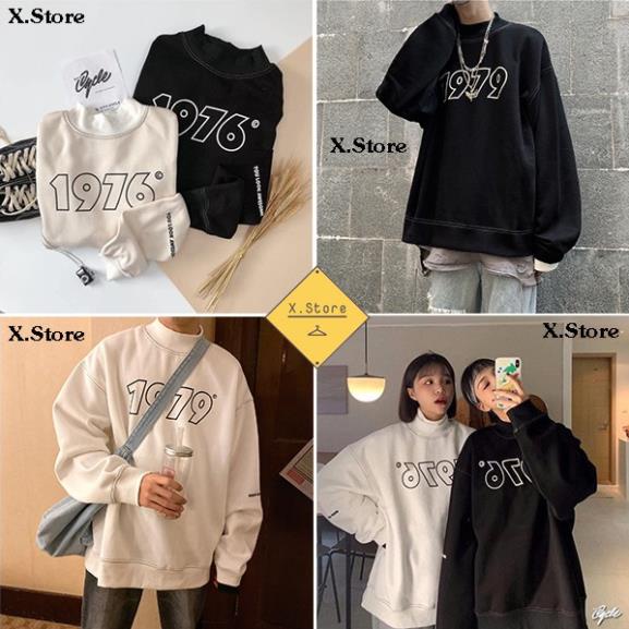 Áo Sweater Nam Nữ 1979 - Áo Thu Đông Chất Nỉ Ngoại Mềm Mịn 2 Màu Đen Trắng Unisex | WebRaoVat - webraovat.net.vn