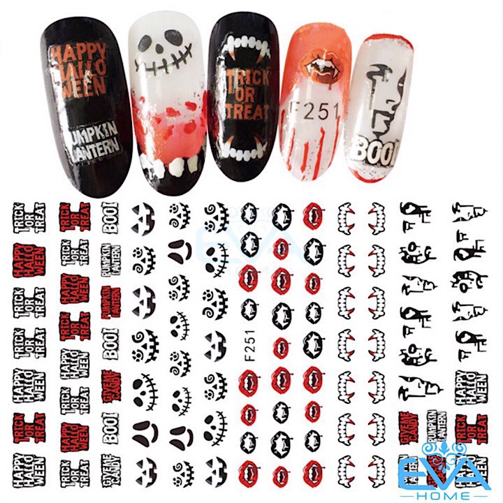Miếng Dán Móng Tay 3D Nail Sticker Tráng Trí Lễ Hội Ma Quỷ Halloween F251
