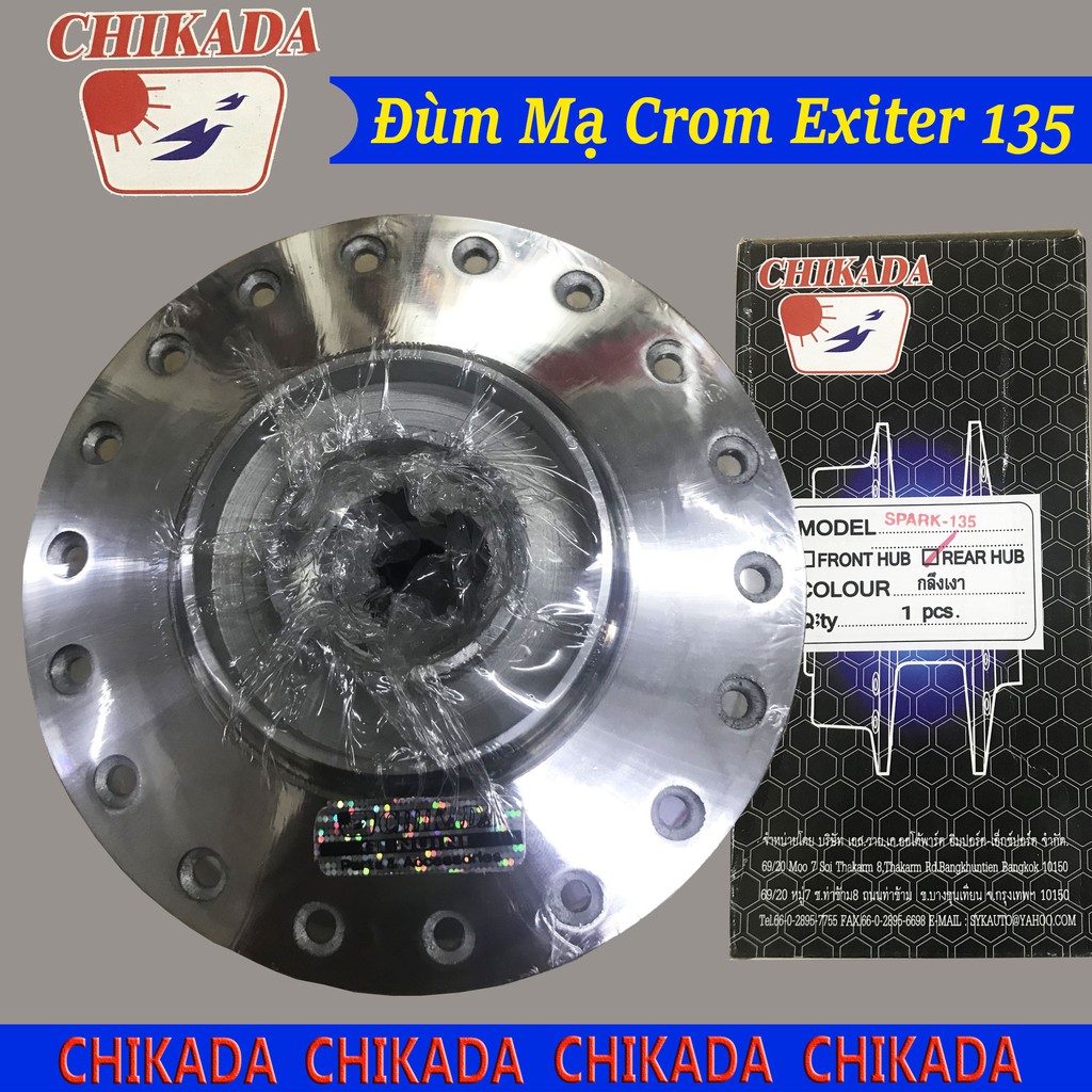 Cặp Đùm Mạ Crom Trước Đĩa, Sau Đùm Yamaha Exiter 135 ( Thái Lan )