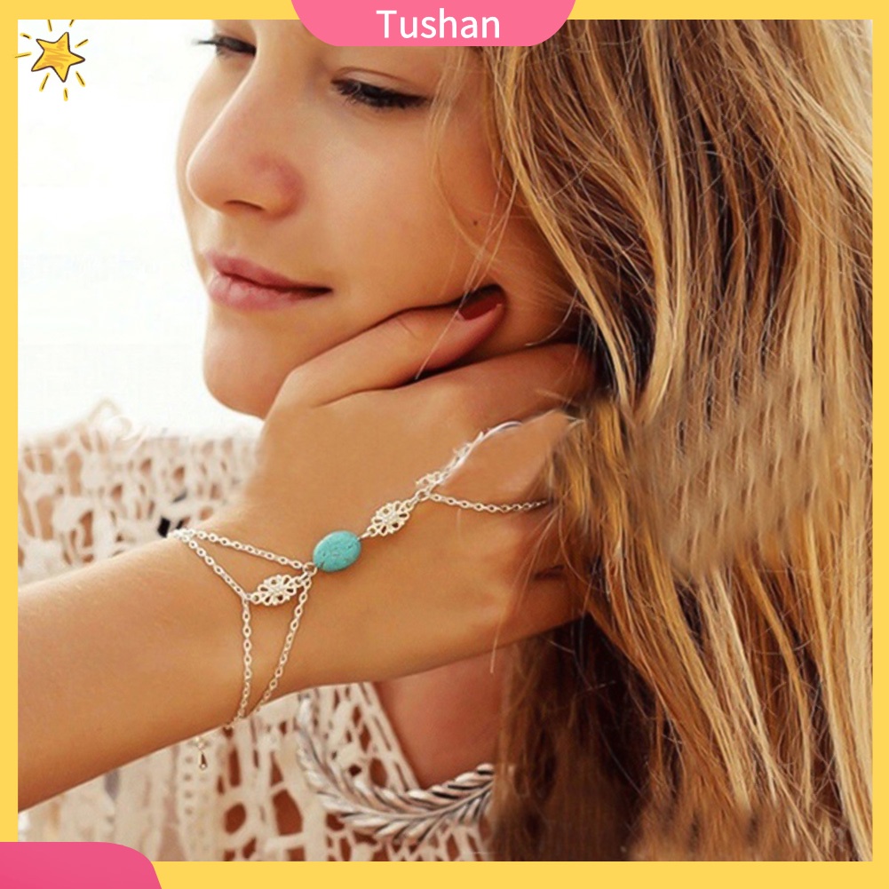 Vòng tay thời trang đính đá Turquoise cho nữ