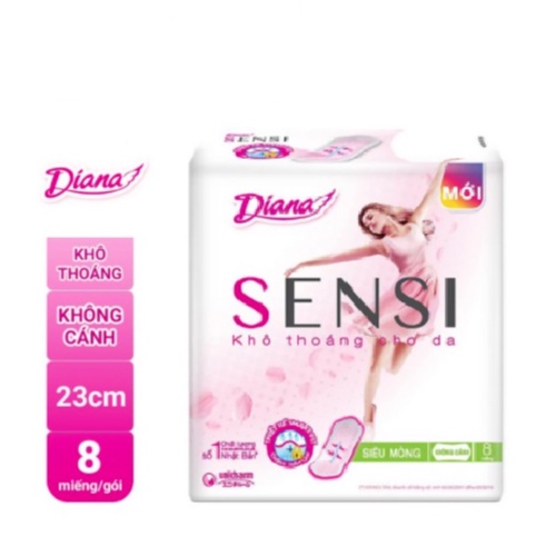 Bịch 6 gói Băng vệ sinh Diana Sensi siêu mỏng không cánh gói 8 miếng