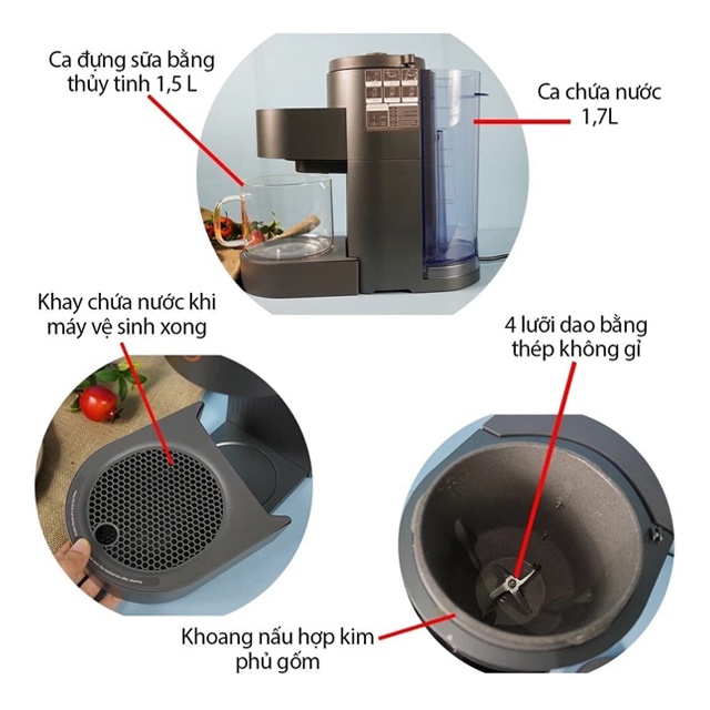 Máy làm sữa hạt Medion MD 11200, máy xay sữa hạt MD11200 xay siêu mịn, nhập Đức