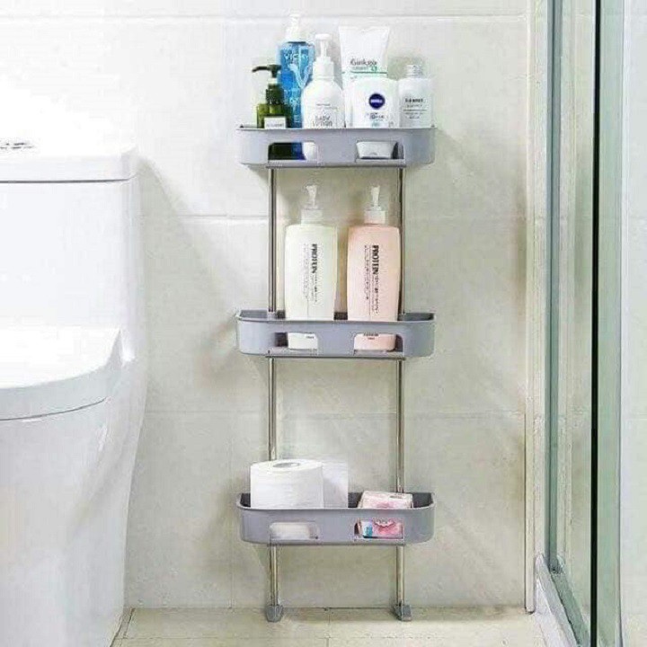 kệ để đồ nhà tắm, toilet 3 tầng dán tường tiện ích gác bồn cầu