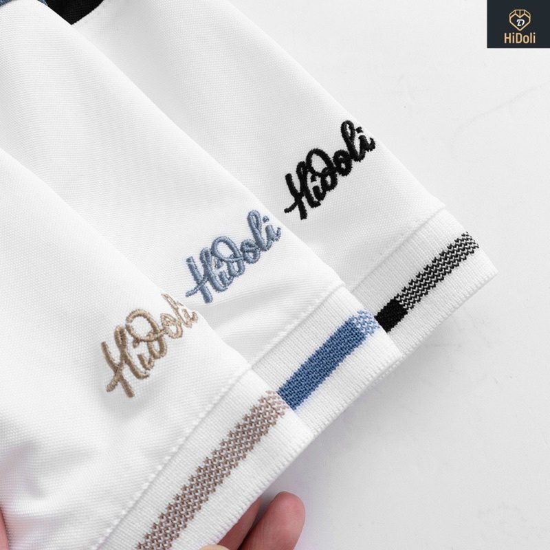 Áo polo cá sấu HIDOLI Chính Hãng, phối màu thêu tay trẻ trung