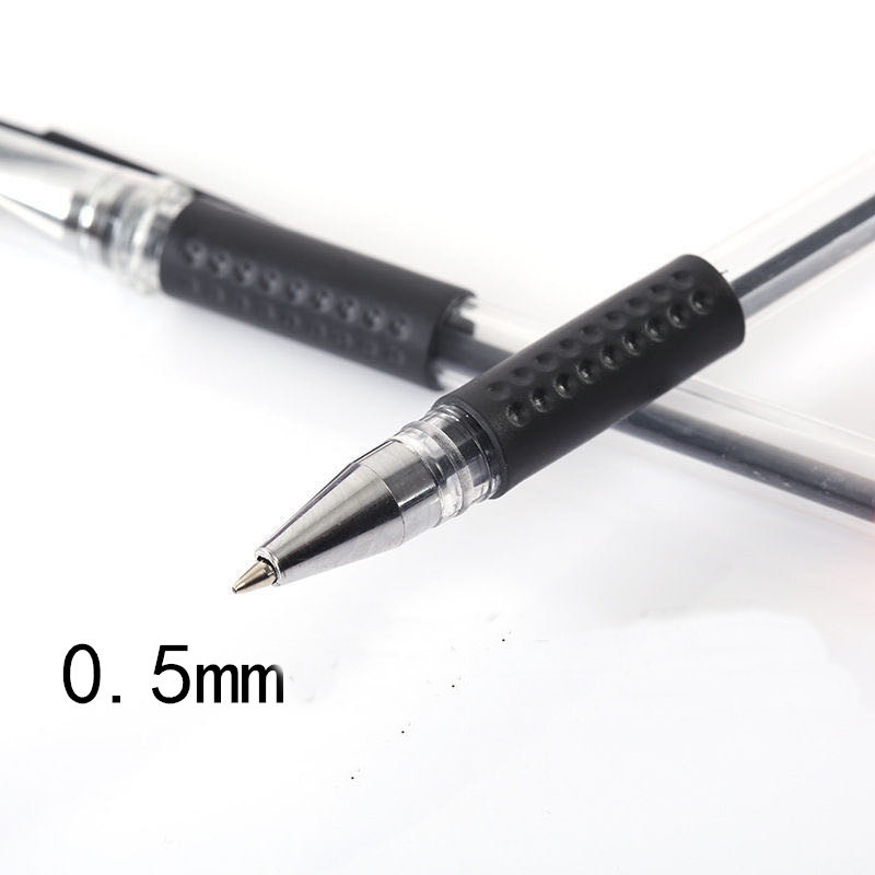 Combo 10 chiếc bút bi nước thân trơn bút mực gel ngòi 0,5mm mực màu xanh, đỏ, đen