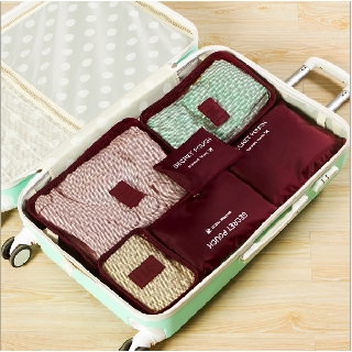 Set 6 túi du lịch chống thấm SECRET POUCH chống thấm giúp sắp xếp hành lý gọn gàng thông minh