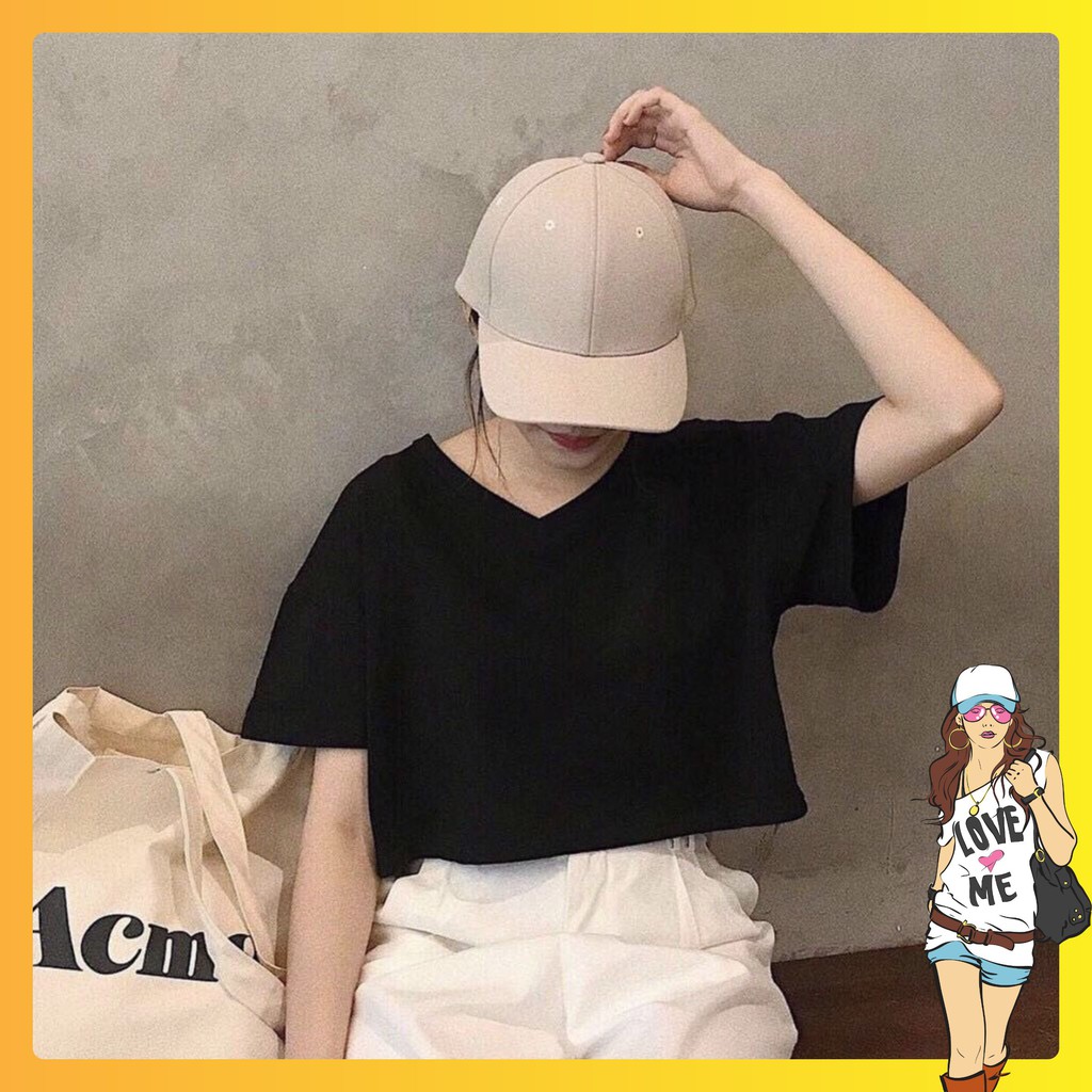 Áo Croptop 🎁Áo Thun nữ cổ tim 🎁Freesize-Form Rộng-Chất Liệu Tici Mềm Mại-Thoáng Mát cực kỳ xinh xắn Mã ACR02 | BigBuy360 - bigbuy360.vn