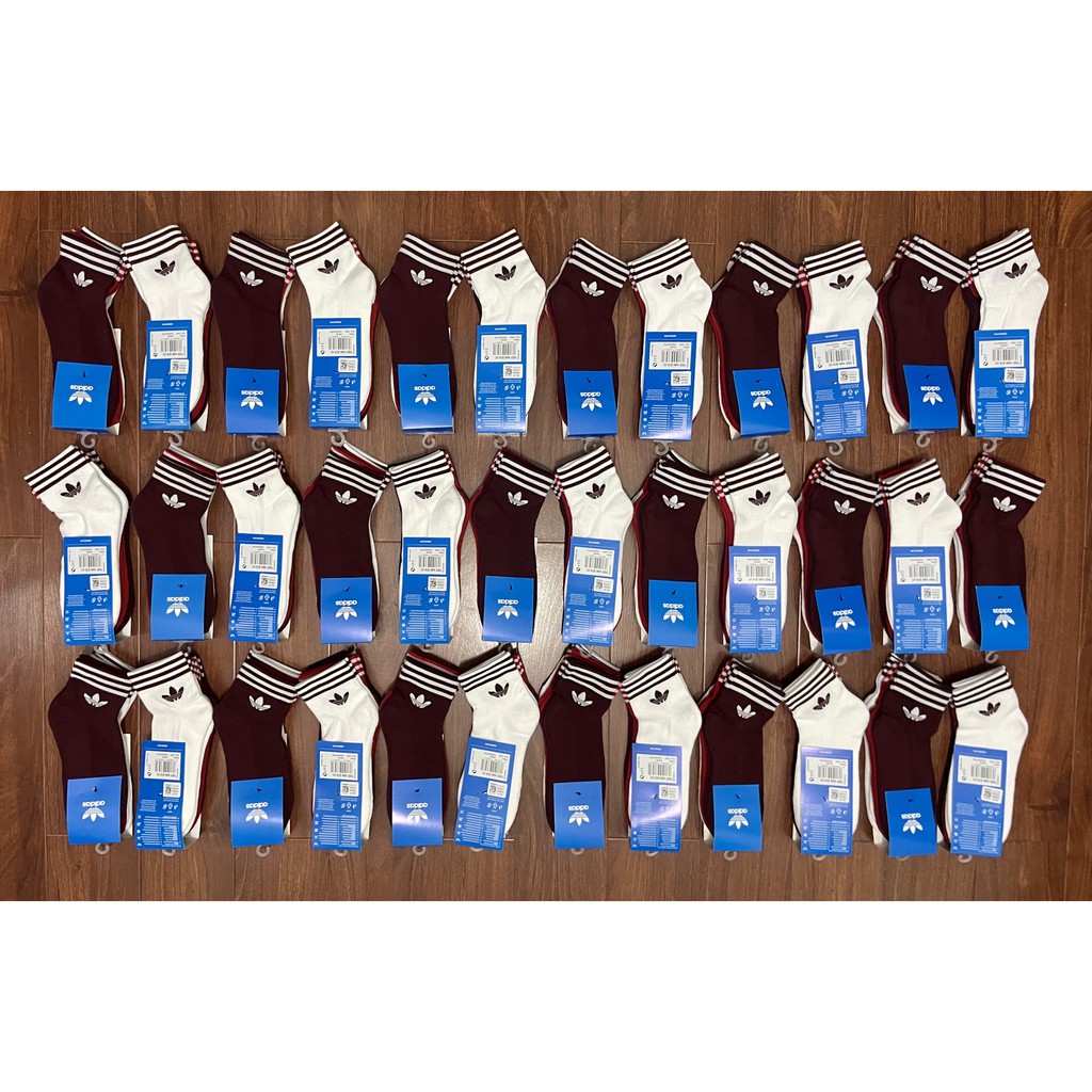 Pack 3 đôi Tất vớ Adidas Tref Ank SCK HC Authentic trắng đỏ đô
