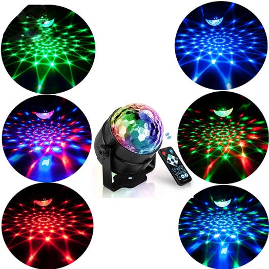 Đèn led vũ trường 7 màu siêu sáng nháy theo nhạc,xoay 360 tự động cực nét trang trí sân khấu,quán cafe,gia đình