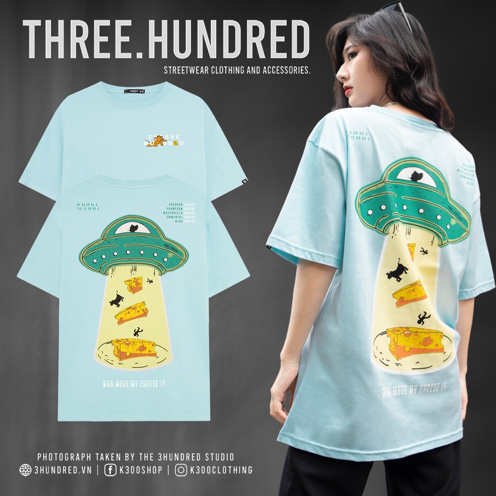 Áo Thun Cheese Hundred UFO Màu Xanh