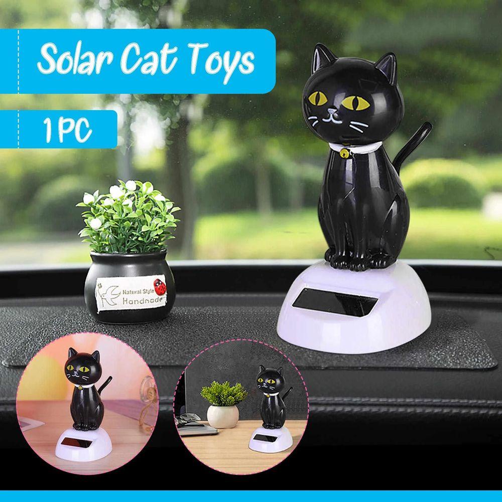Búp Bê Mèo Đen Lắc Đầu Bằng Năng Lượng Mặt Trời Trang Trí Nội Thất Xe Hơi REBUY1
