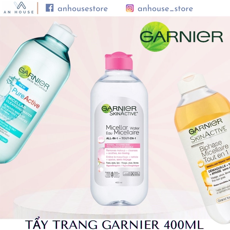 [400ml] Tẩy trang GARNIER đủ màu