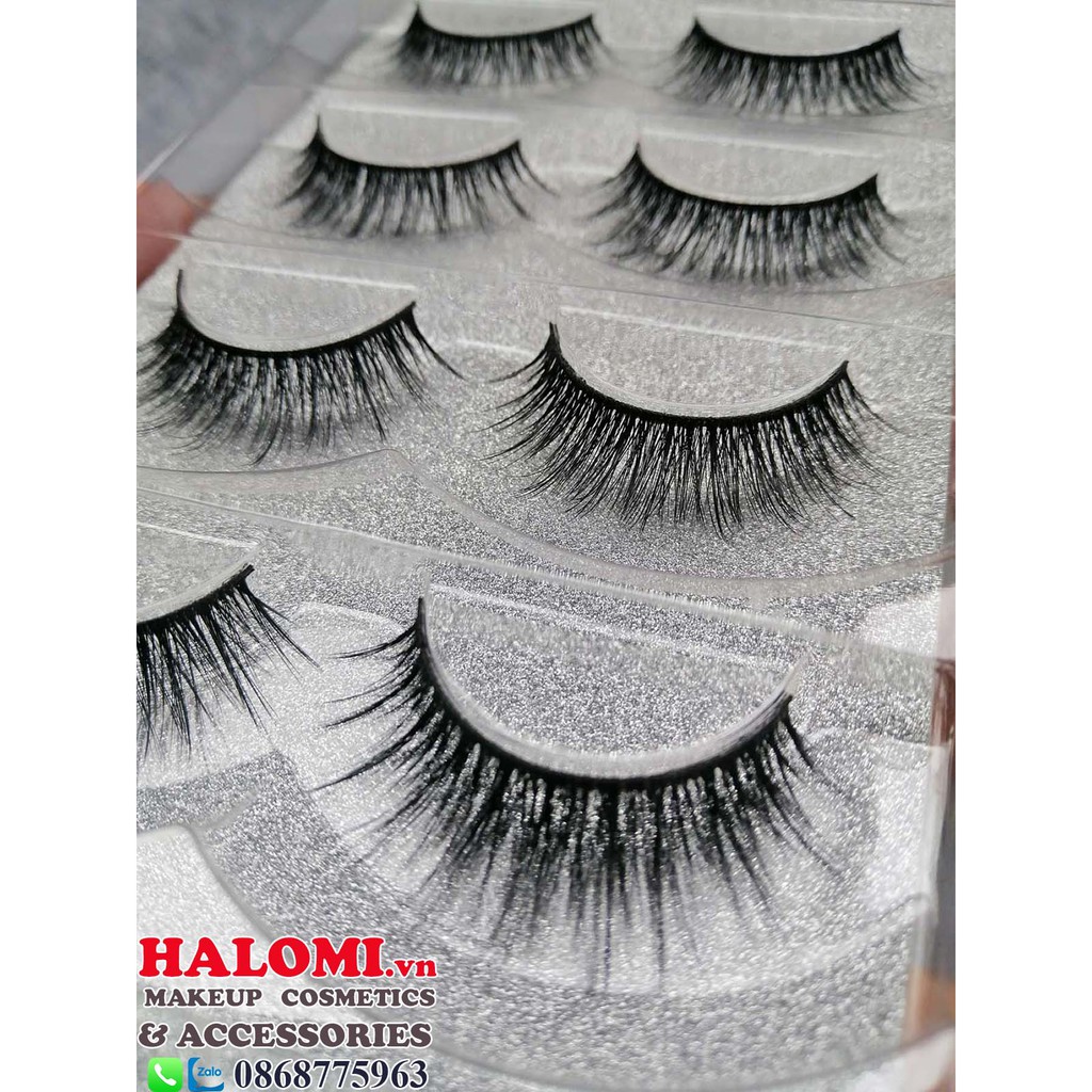 Mi giả tự nhiên Mie 6D 10 5 cặp cao cấp chính hãng HALOMI chuyên dùng cho makeup