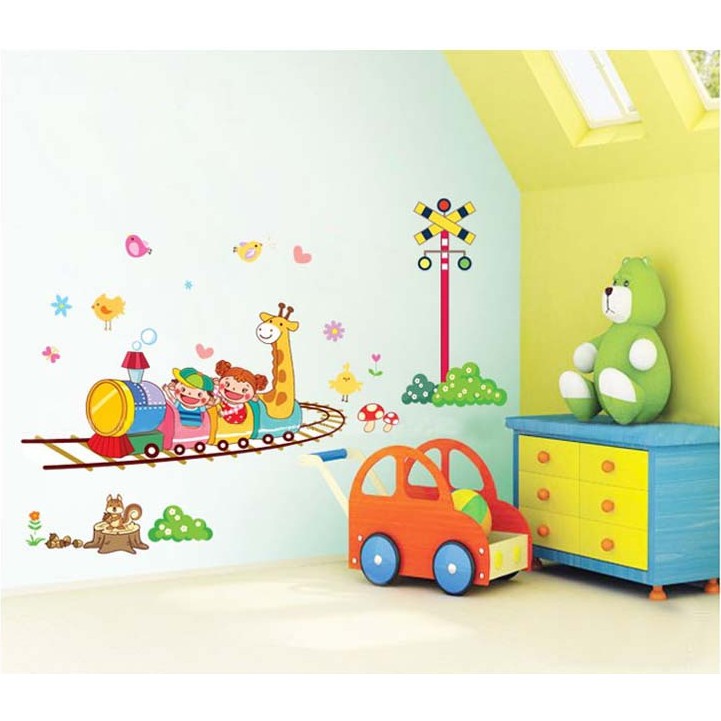 Decal trang trí tường Đường Ray xe lửa cho các Thú vui chơi