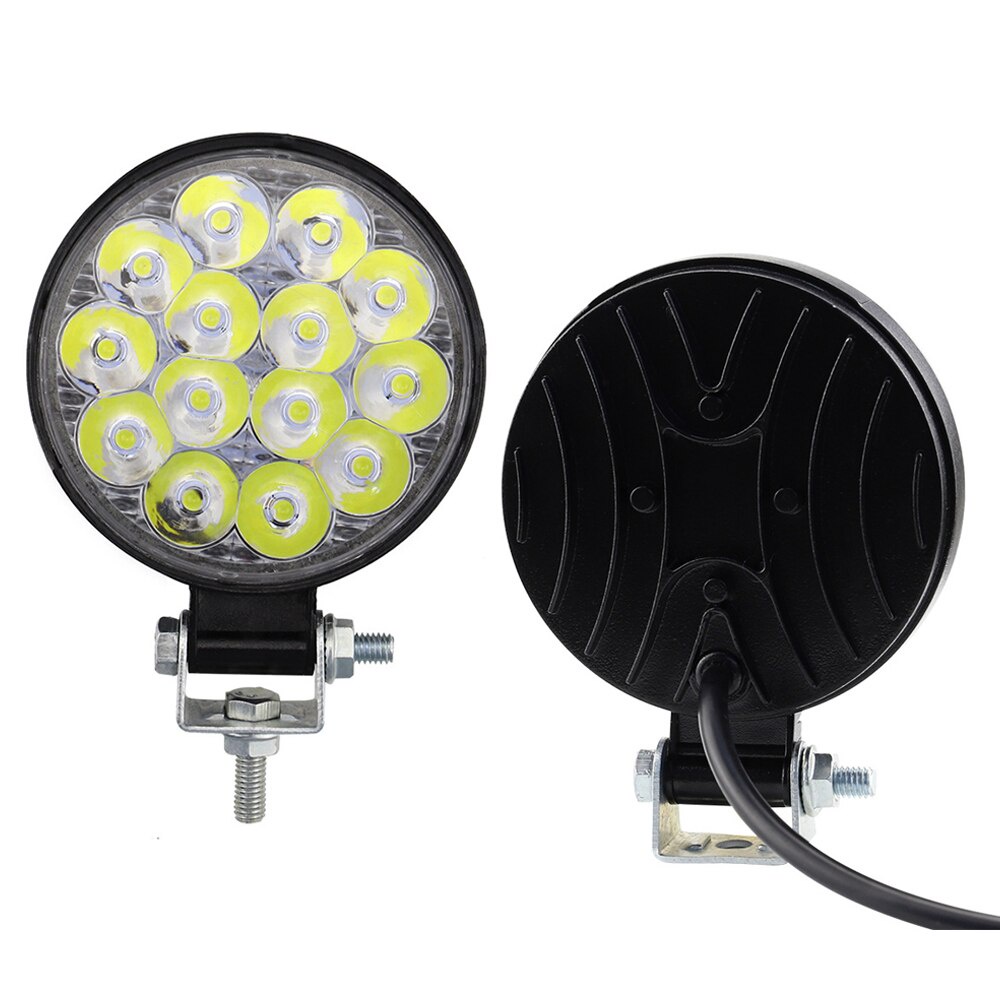 Đèn Pha Phụ Hình Tròn Hỗ Trợ Chiếu Sáng Cho Ô Tô, Xe Tải 14SMD 42W