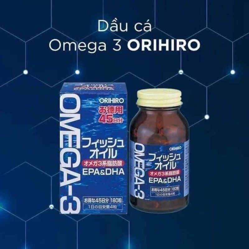 Viên uống Dầu cá Omega 3 Orihiro hộp 180 viên