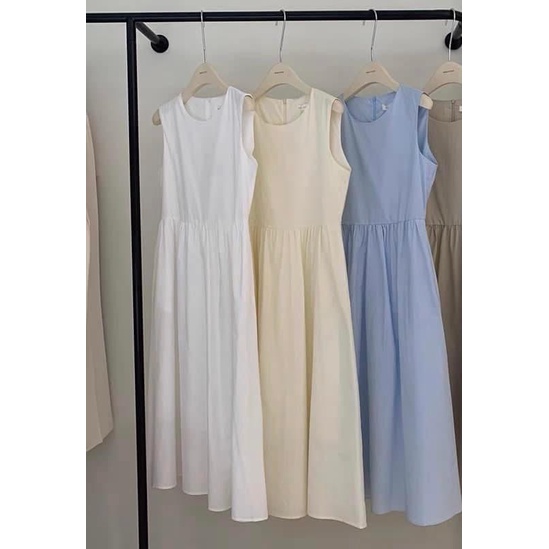 Váy babydoll kèm khăn cách điệu 3 màu xinh xắn Ulzzang Dres0422