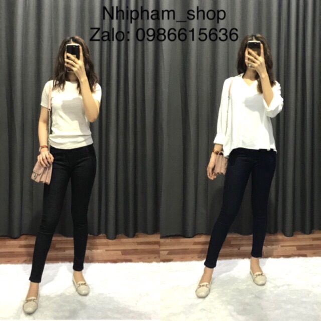 _Quần Jeans Nữ Cơ Bản Màu Muối Tiêu/ Xanh đen; đen/size 26;27;28;29;30-MSQJ13