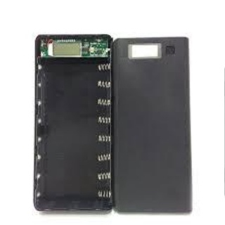 Mạch sạc dự phòng 2a màn hình lcd + box 8 cell pin 18650 ,cu sac du phong màu đen