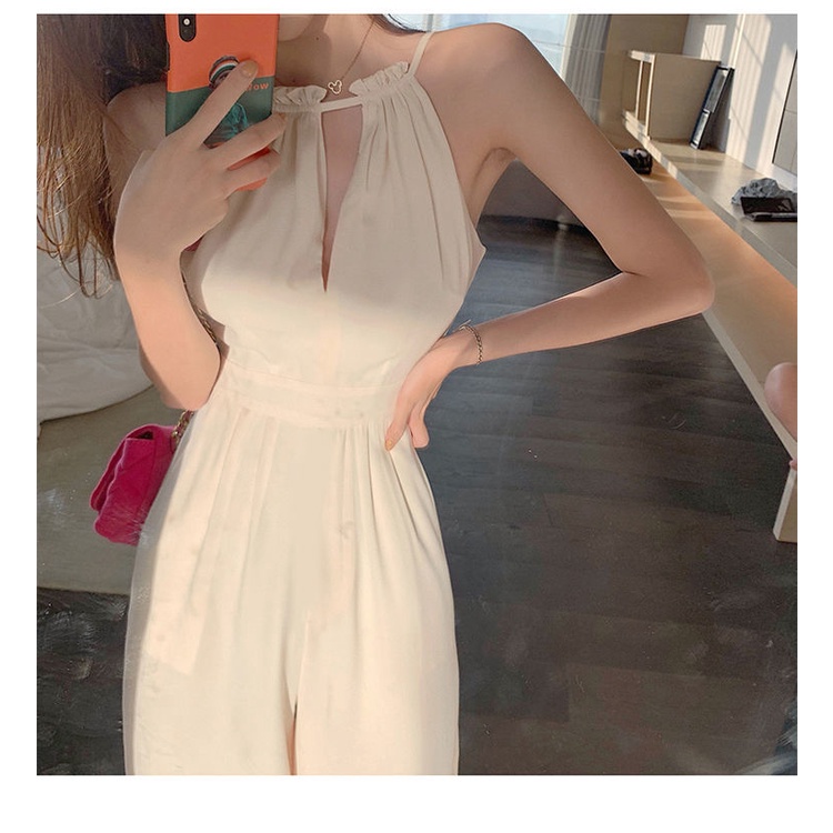 Áo liền quần IELGY hai dây mỏng ống rộng lưng cao thời trang mùa hè cho nữ