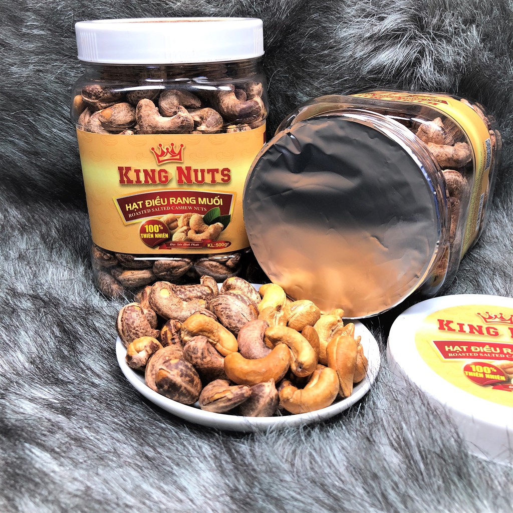 500Gr Hạt Điều Rang Muối Nguyên Hạt Loại B Size Nhỏ KingNuts Hộp Trắng