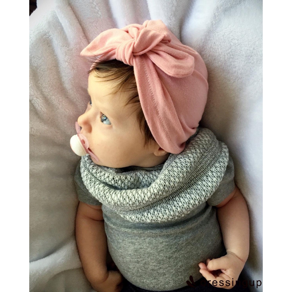 Mũ cotton thắt nơ xinh xắn cho trẻ sơ sinh