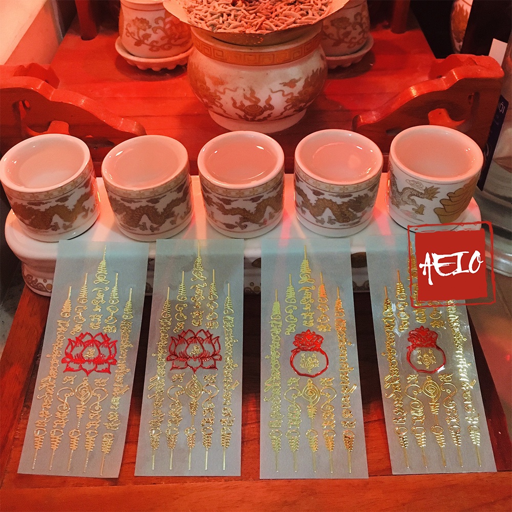 Miếng Dán Trang Trí Linh Phù 5 Dòng Kinh Hồ Ly Linh Phù Dán Điện Thoại Tài Lộc Bình An Phong Thủy Full Size