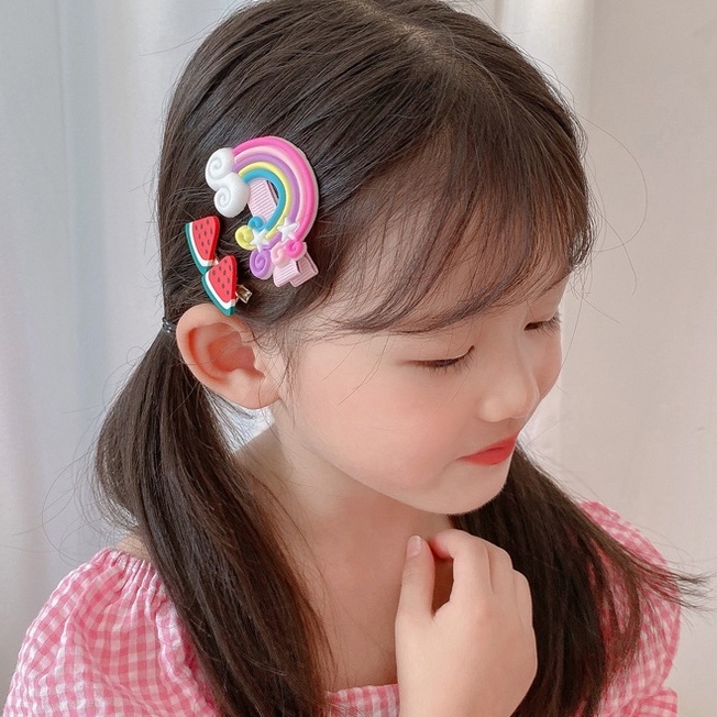 Set 14 kẹp tóc xinh xắn cho bé gái phong cách Hàn Quốc