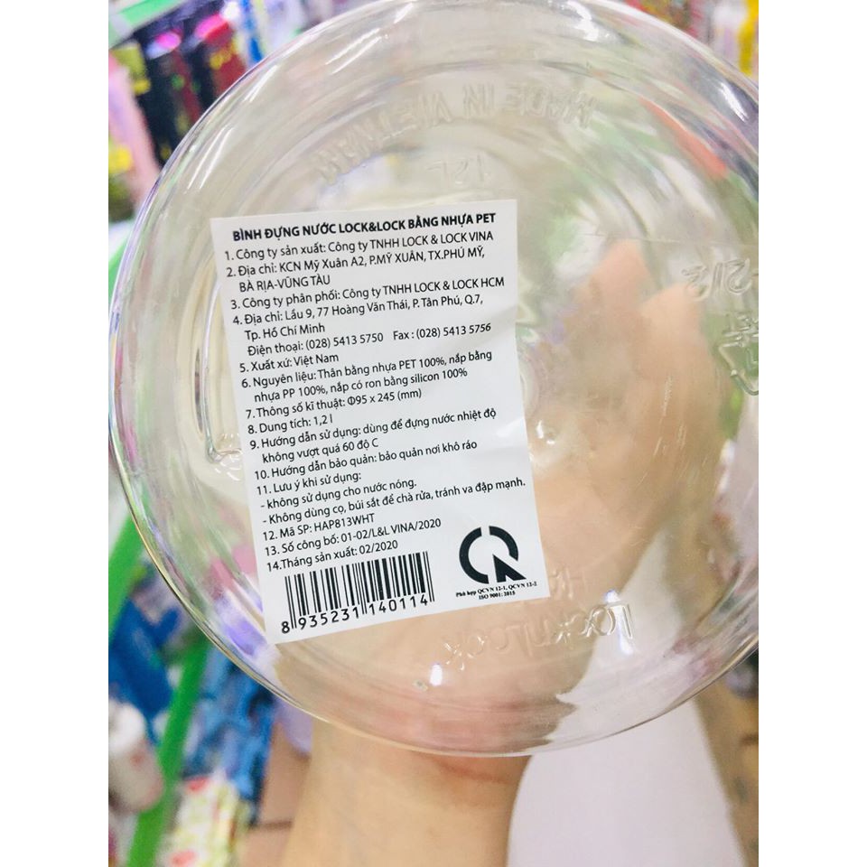 Bình đựng nước Lock&Lock Easy Grip dung tích 1.2L HAP813