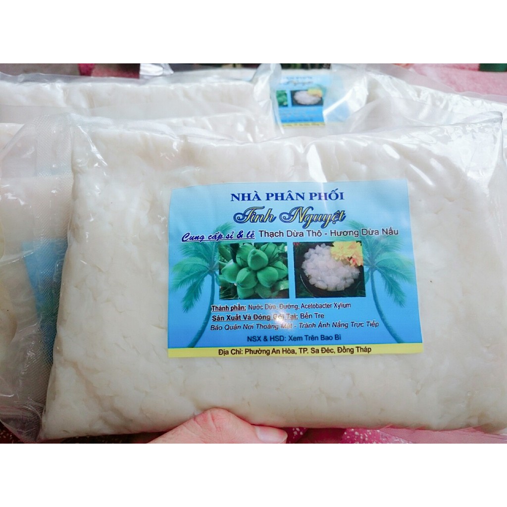 Thạch dừa thô 1kg nấu thạch dừa (tặng kèm hương liệu tùy chọn)