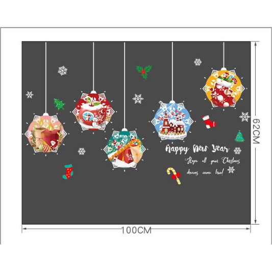 Decal trang trí tường Noel - Rèm Châu Họa Tiết Mới