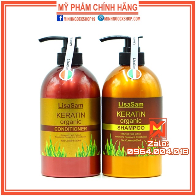 LISASAM DẦU GỘI DẦU XẢ CHỐNG GÀU KÍCH MỌC TÓC LISASAM 850ML - CHÍNH HÃNG