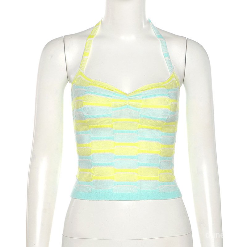 DUNEA Áo Tank Top Dệt Kim Chất Cotton Hoạ Tiết Kẻ Sọc Thời Trang Mùa Hè 0Ha5