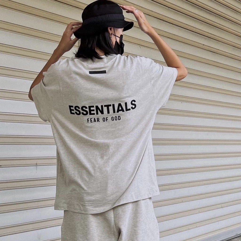 Áo và quần Fear Of God FOG Essentials SS22 Light Oatmeal in nhung bản cao cấp, set đồ FOG Essentials