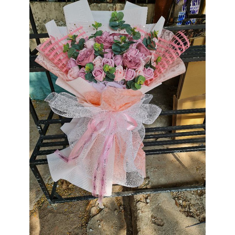 hoa sáp cao cấp tông hồng nude