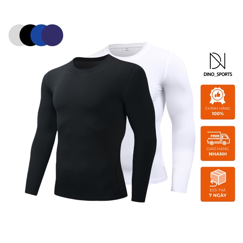Áo thun nam tay dài DINO SPORT áo thể thao giữ nhiệt nam tay dài, co giãn bốn chiều, thiết kế trẻ trung, năng động