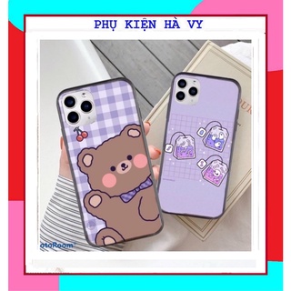 Ốp lưng kính hình gấu tím cute 5/5s/6/6s/6plus/6splus/7/8/7plus/8plus/x/xs/xs max/11/11pro max/12/12pro max