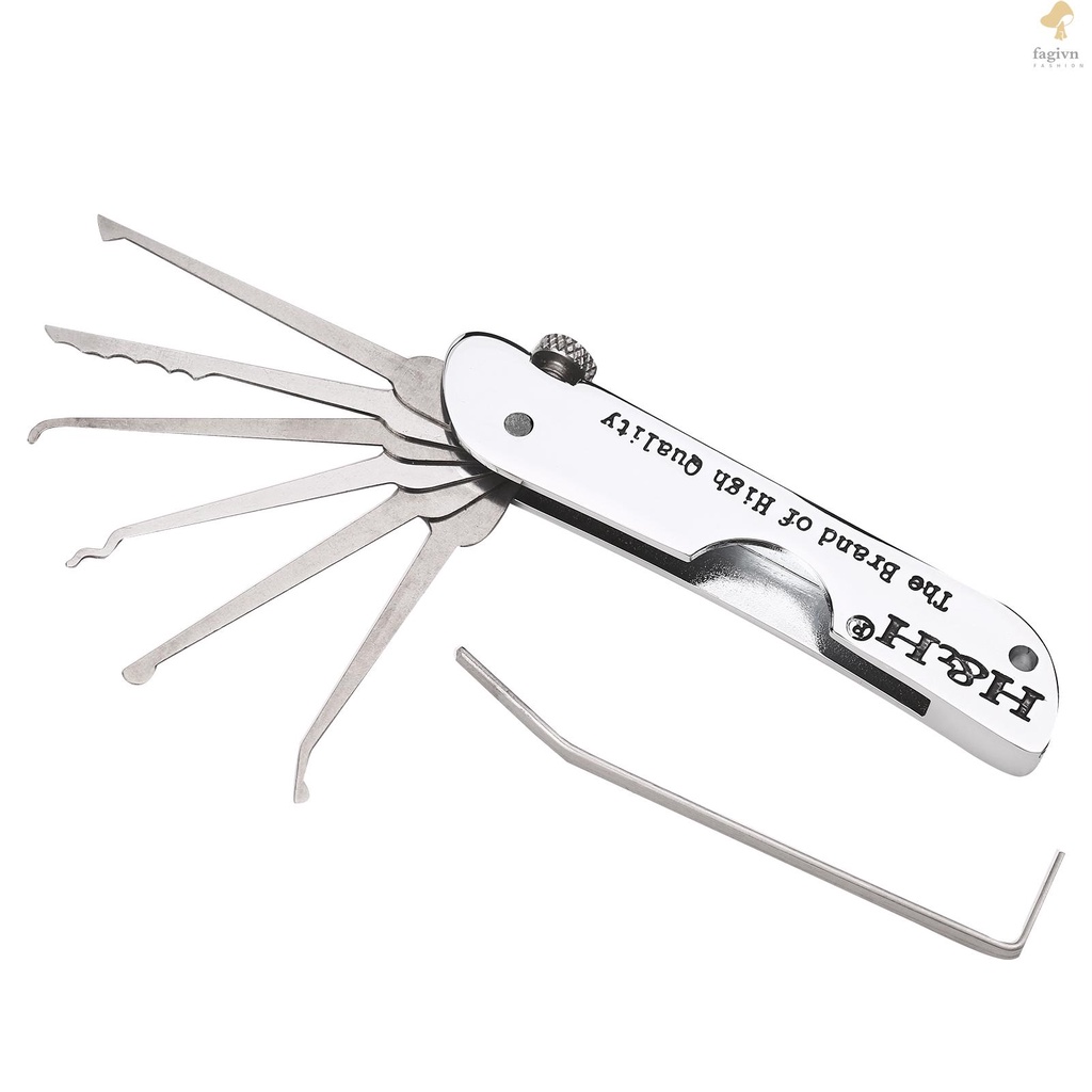 Bộ công cụ mở khóa 7 trong 1 bằng thép không gỉ có cờ lê gọn nhẹ cho người mới bắt đầu và chuyên gia