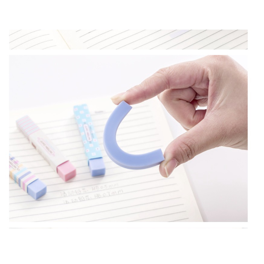 Gôm tẩy bút chì dễ thương thanh dài dễ dàng tẩy sạch thích hợp văng phòng trường học