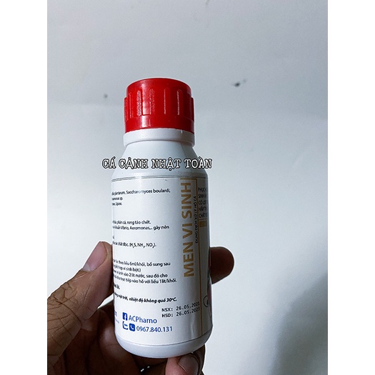 MEN VI SINH KHỬ MÙI TANH, LÀM TRONG NƯỚC CHO BỂ CÁ CẢNH ACPHARNO 125ML