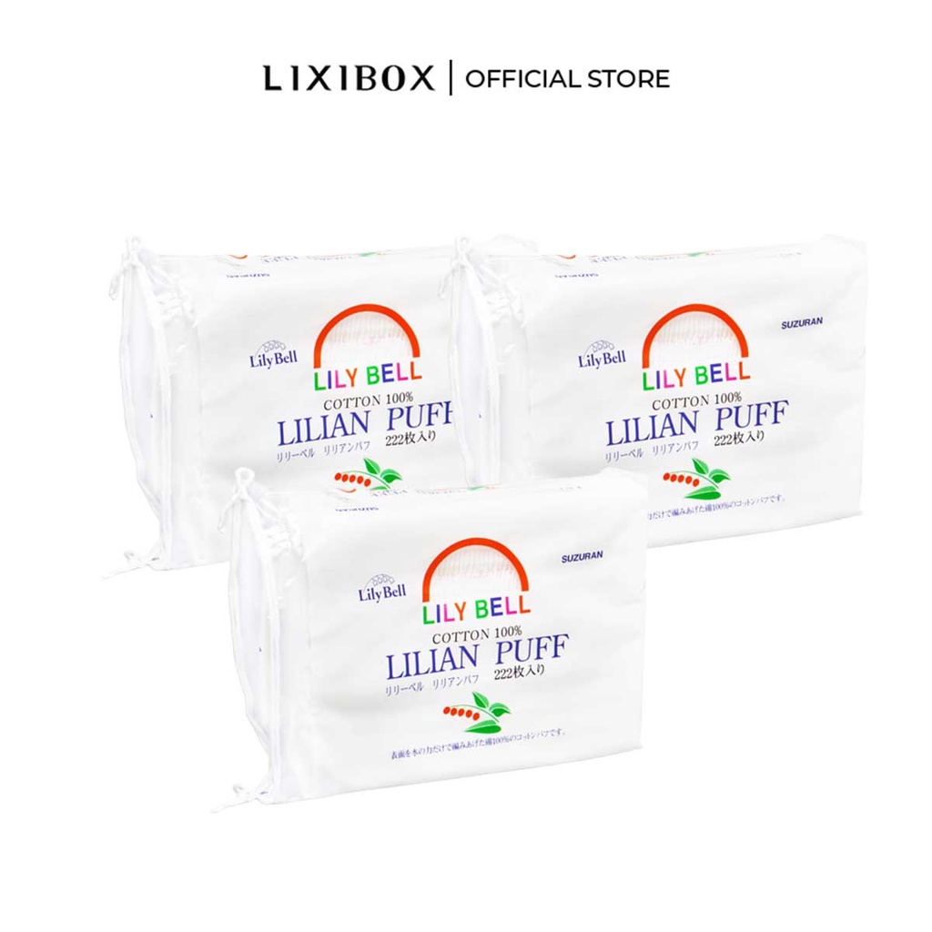 Combo Bong Tẩy Trang 3 Lớp Suzuran Lily Bell Lilian Puff Cotton Pads 222 Miếng Dụng Cụ Lam đẹp Vitamindep Com