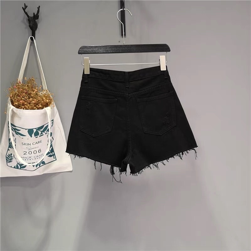 Quần short jean nữ lưng cao ôm cắt lai cá tính phong cách Hàn Quốc M Fashion SN05