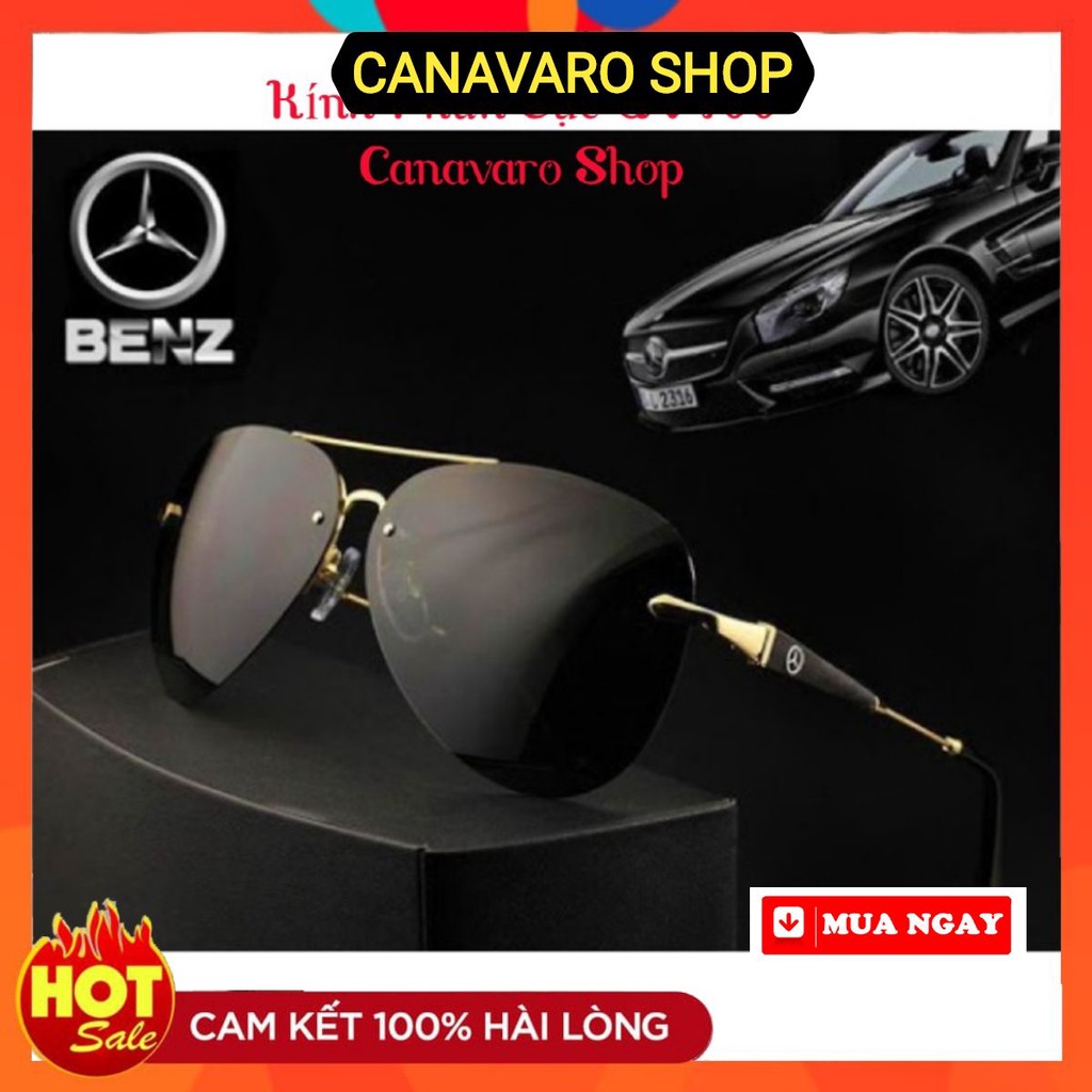 Mắt Kính Mát Nam Kính MERCE.DES BEN.Z Chính Hãng Tròng Polarized Phân Cực Chống Chói Chống UV400 [FULLBOX + KHĂN LAU]