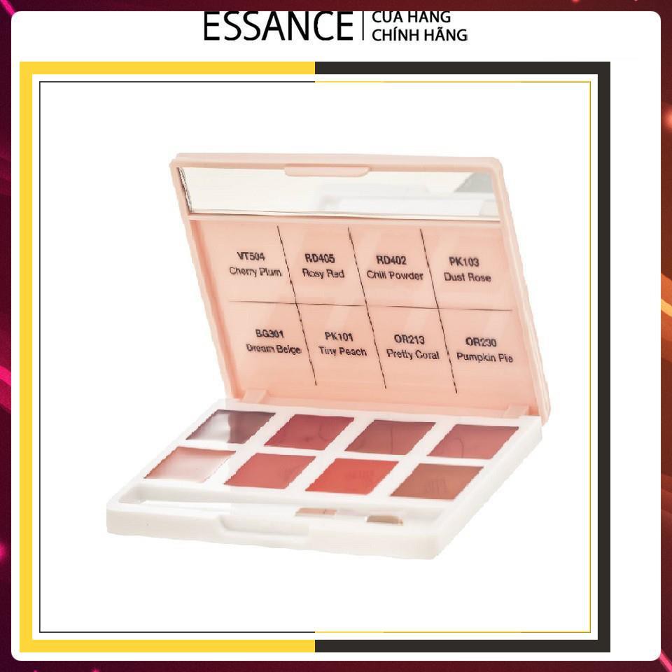 [Mã COSLGBASE2 giảm 10% đơn 199K] [HB Gift] Bảng son lỳ 8 màu Essance Lip Rouge Velvet Palette 8g Gimmick