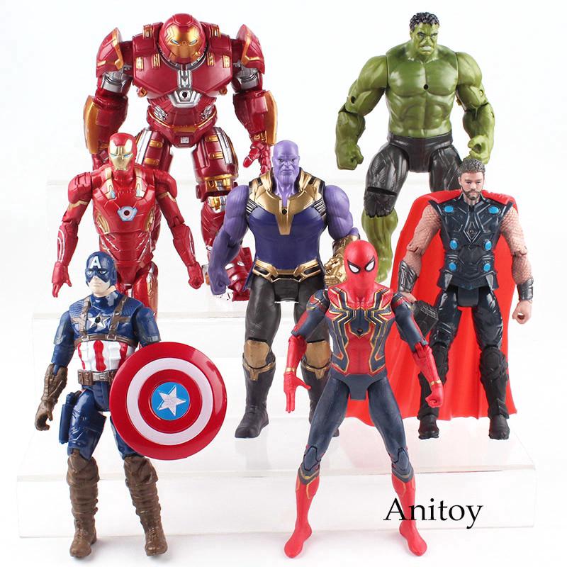 Set 7 mô hình đồ chơi nhân vật siêu anh hùng trong phim " hulkbuster "