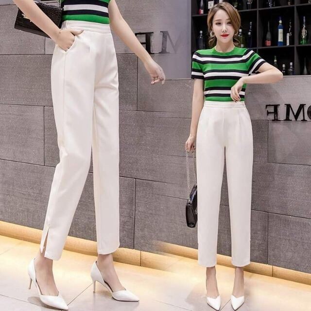 [Mã FAMARAL2 giảm 10K đơn 50K] Quần Baggy Nữ Xẻ Gấu